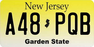 NJ license plate A48PQB