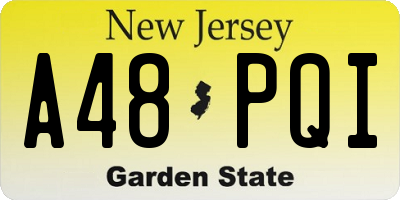 NJ license plate A48PQI