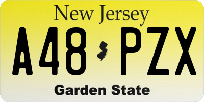 NJ license plate A48PZX
