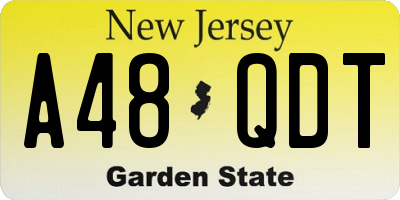 NJ license plate A48QDT
