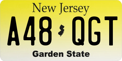 NJ license plate A48QGT