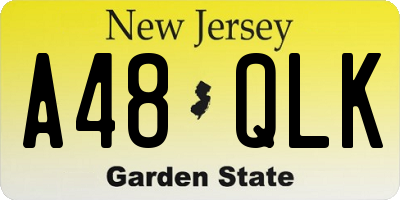 NJ license plate A48QLK