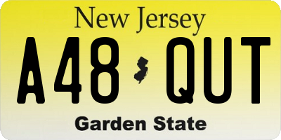 NJ license plate A48QUT