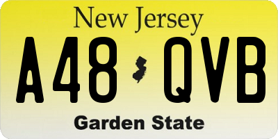 NJ license plate A48QVB