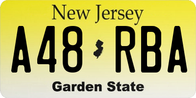 NJ license plate A48RBA