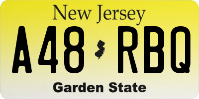 NJ license plate A48RBQ