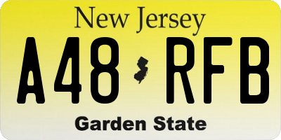 NJ license plate A48RFB
