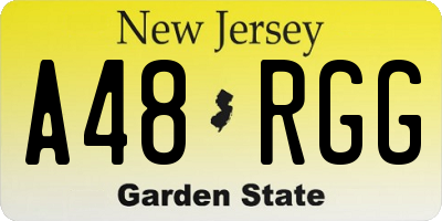 NJ license plate A48RGG