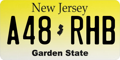 NJ license plate A48RHB