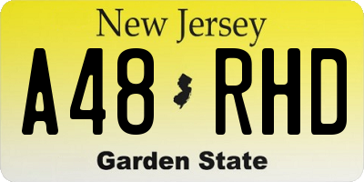 NJ license plate A48RHD