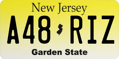 NJ license plate A48RIZ