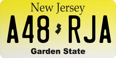 NJ license plate A48RJA