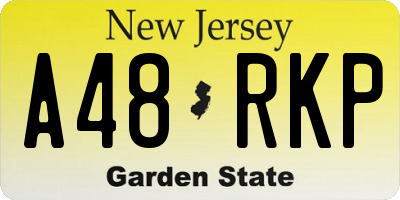 NJ license plate A48RKP