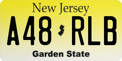 NJ license plate A48RLB