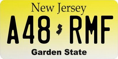 NJ license plate A48RMF