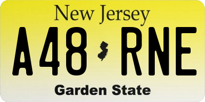 NJ license plate A48RNE