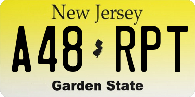 NJ license plate A48RPT