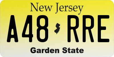 NJ license plate A48RRE