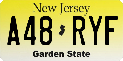 NJ license plate A48RYF