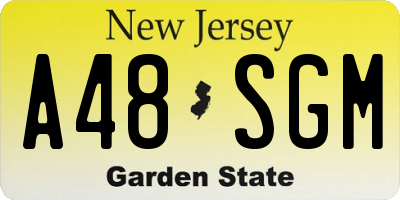 NJ license plate A48SGM