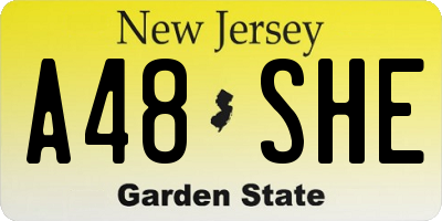 NJ license plate A48SHE