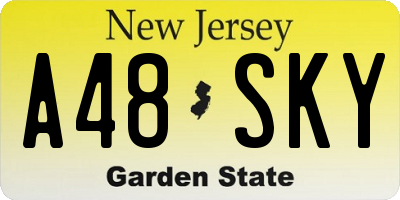 NJ license plate A48SKY