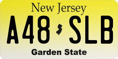 NJ license plate A48SLB
