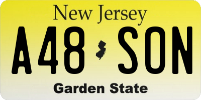 NJ license plate A48SON