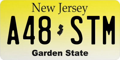 NJ license plate A48STM