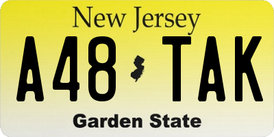 NJ license plate A48TAK