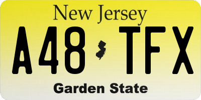 NJ license plate A48TFX