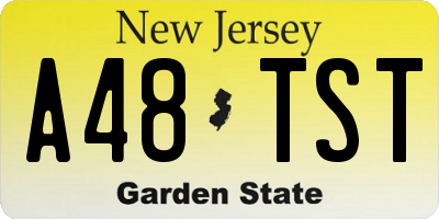 NJ license plate A48TST