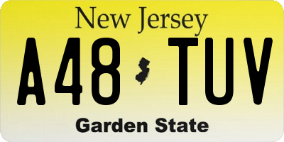 NJ license plate A48TUV