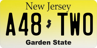 NJ license plate A48TWO