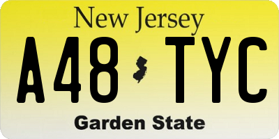 NJ license plate A48TYC