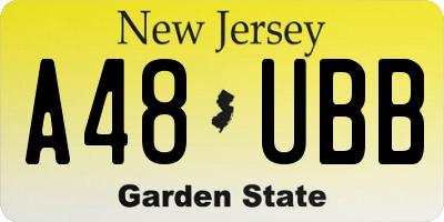 NJ license plate A48UBB