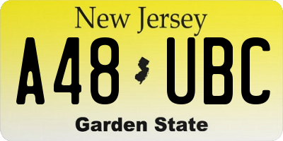 NJ license plate A48UBC