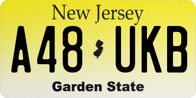 NJ license plate A48UKB