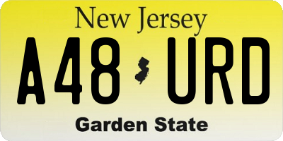 NJ license plate A48URD