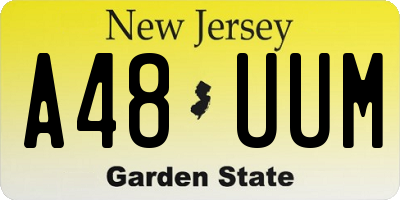 NJ license plate A48UUM