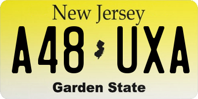 NJ license plate A48UXA