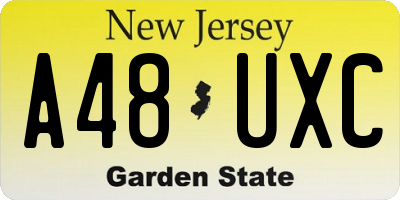 NJ license plate A48UXC