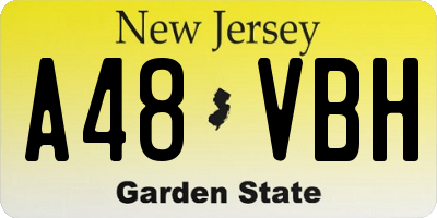 NJ license plate A48VBH