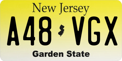 NJ license plate A48VGX