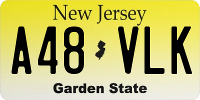NJ license plate A48VLK