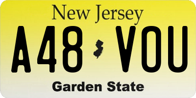 NJ license plate A48VOU