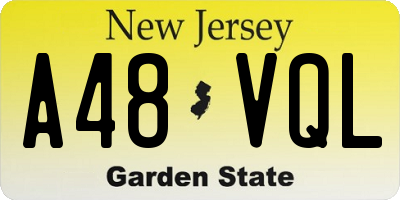NJ license plate A48VQL