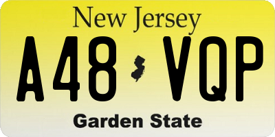NJ license plate A48VQP