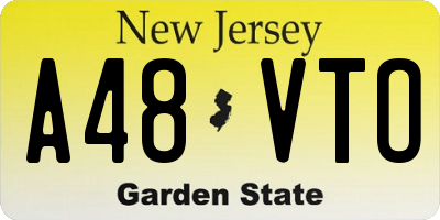 NJ license plate A48VTO