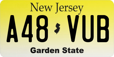 NJ license plate A48VUB